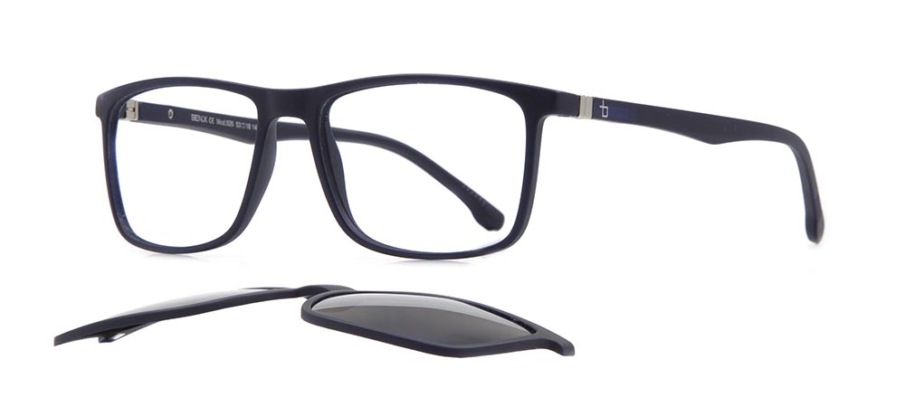 BENX FANTASIA Clipon Teenage Man Rectangular Full-Rimmed Ultem Polarize BXTR90 926-M120